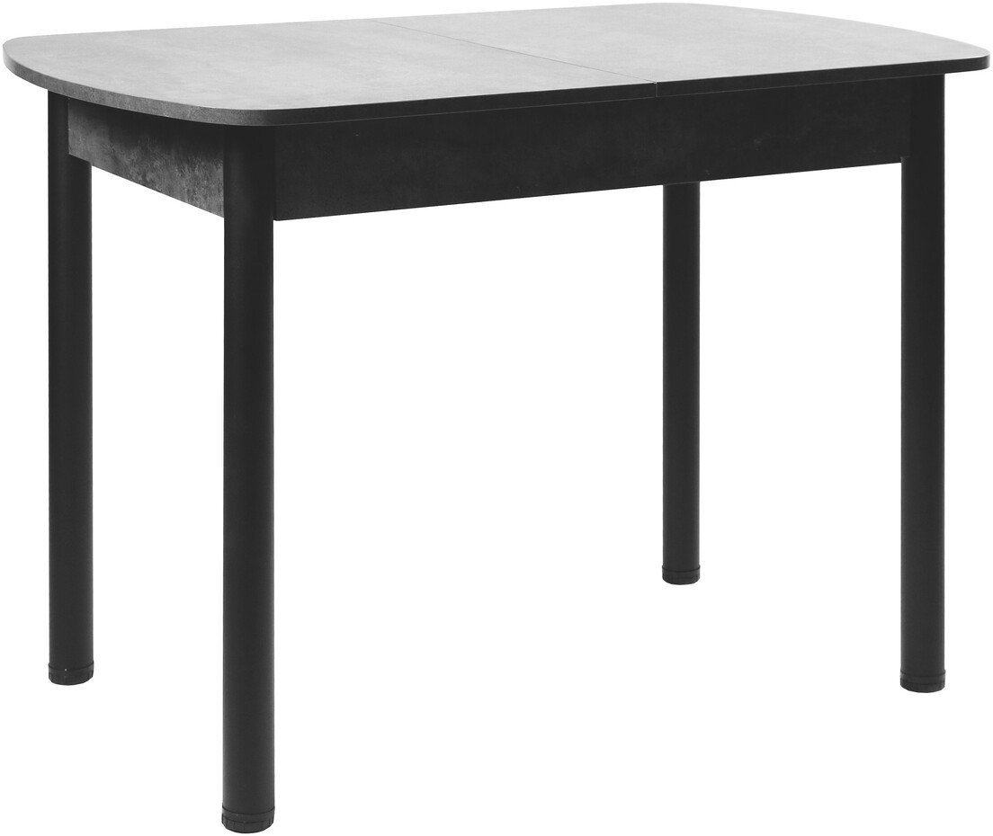 Кухонный стол ВВР ЛДСП Раздвижной (камень темный/прямое черный) - фото
