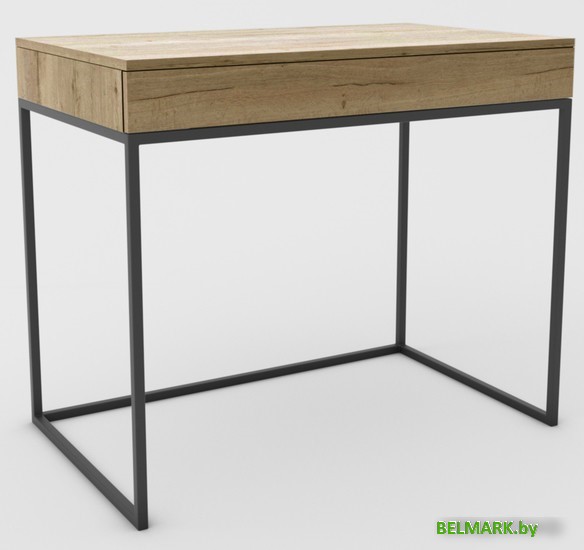 Туалетный столик без зеркала Hype Mebel Авелин 70x40 (черный/дуб галифакс натуральный) - фото