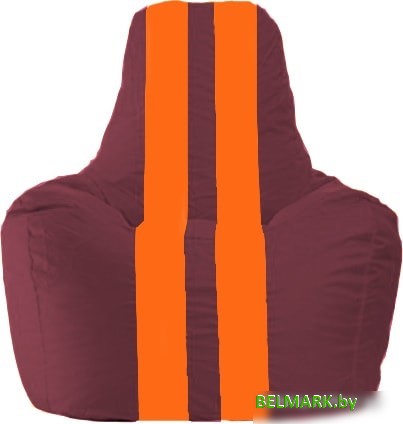 Кресло-мешок Flagman Спортинг С1.1-307 (бордовый/оранжевый) - фото