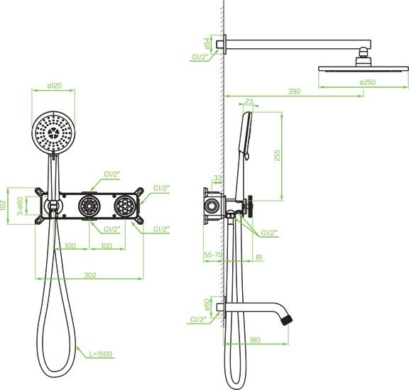 Душевая система Laveo Muro BAU 711P - фото2