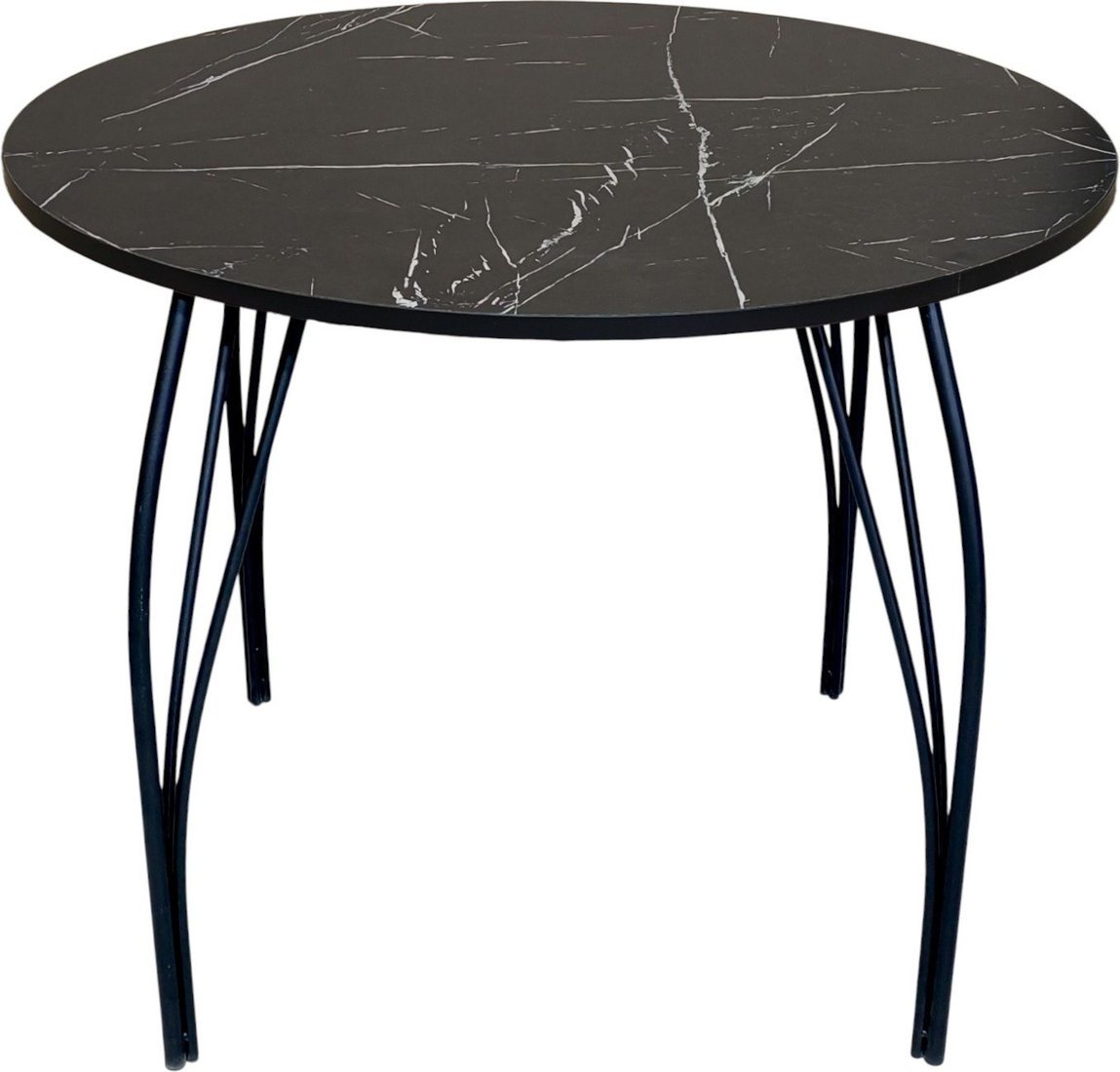 Кухонный стол Arvento Флок круглый D900 (мрамор неро маркина) - фото2