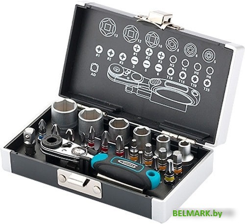 Набор торцевых головок и бит GROSS 11361 (26 предметов) - фото