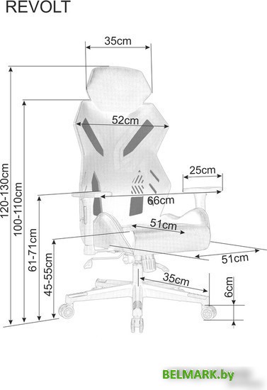 Кресло Signal Revolt (черный/красный) - фото2