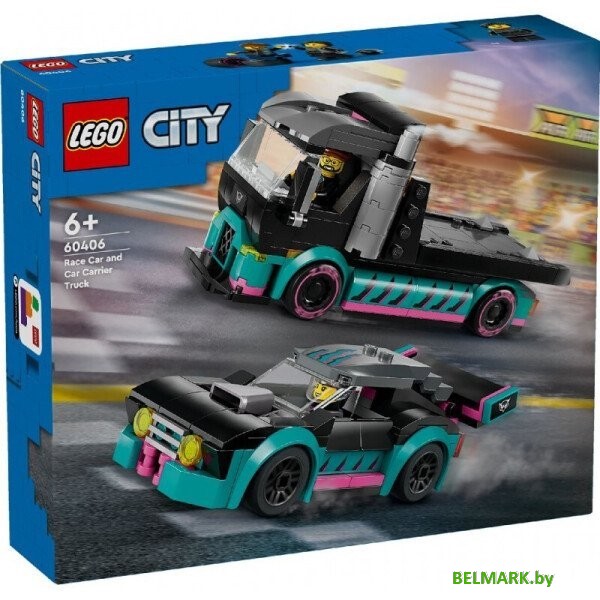 Конструктор LEGO City 60406 Гоночный автомобиль и грузовик-автовоз - фото