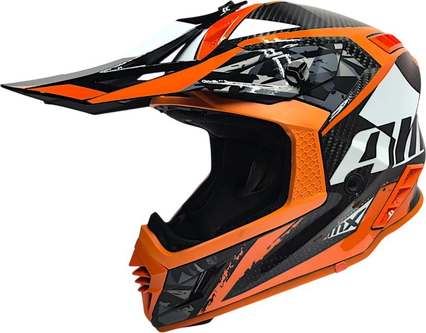 Мотошлем AIM RH855 Carbon Terrain RH855T-DBO-M (M, черный/оранжевый) - фото