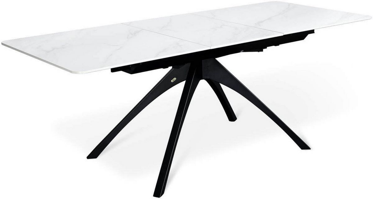 Кухонный стол Sheffilton SHT-T76 (белый мрамор/черный) - фото