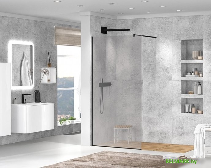 Душевая стенка Cezares LIBERTA-L-1-80-GR-NERO - фото2