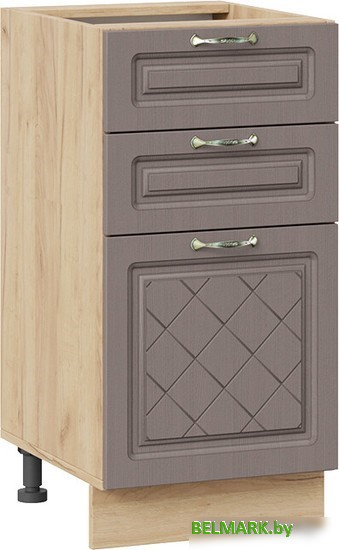 Шкаф напольный Трия Бьянка 1Н4Я3 (дуб крафт золотой/дуб серый) - фото