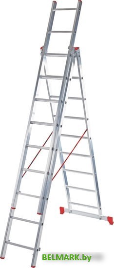 Лестница-стремянка Новая высота NV 223 алюминиевая трёхсекционная 3x6 ступеней - фото