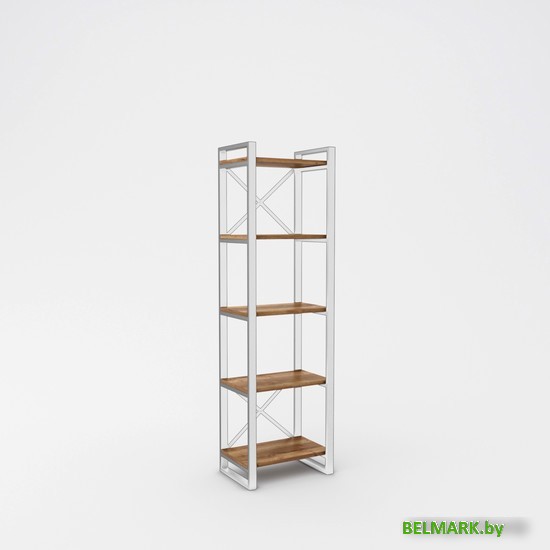 Стеллаж Hype Mebel Стандарт 50x170 (белый/дуб галифакс олово) - фото