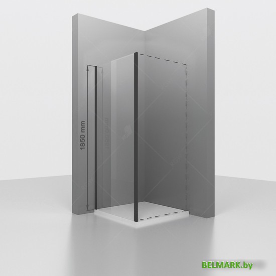 Душевая стенка RGW Z-050-1B 352205107-14 70 (черный/прозрачное стекло) - фото