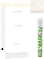 Шкаф напольный Кортекс-мебель Корнелия Лира НШ40р3ш (белый/королевский опал) - фото