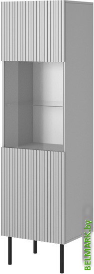 Шкаф-витрина Halmar Asensio W-1 (светло-серый/черный) - фото