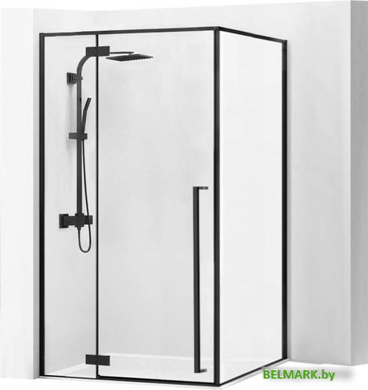 Душевой уголок Rea Fargo 120х90 (черный/прозрачное стекло) - фото