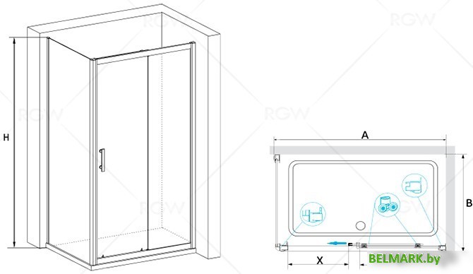 Душевой уголок RGW PA-145 100х80 - фото2