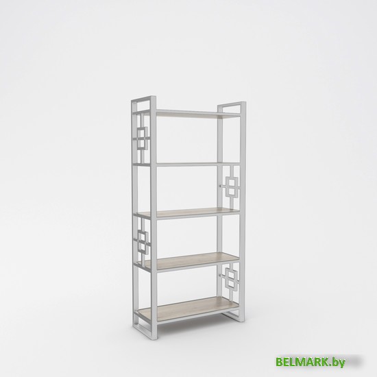 Стеллаж Hype Mebel Квадро 50x200 (белый/древесина белая) - фото