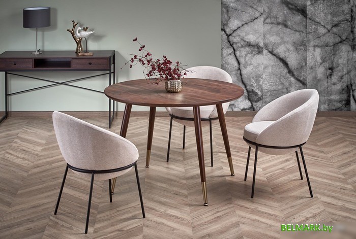 Кухонный стол Halmar Domenico 110 (орех/золотой) - фото