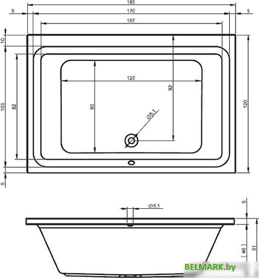 Ванна Riho Castello 180x120 - фото2