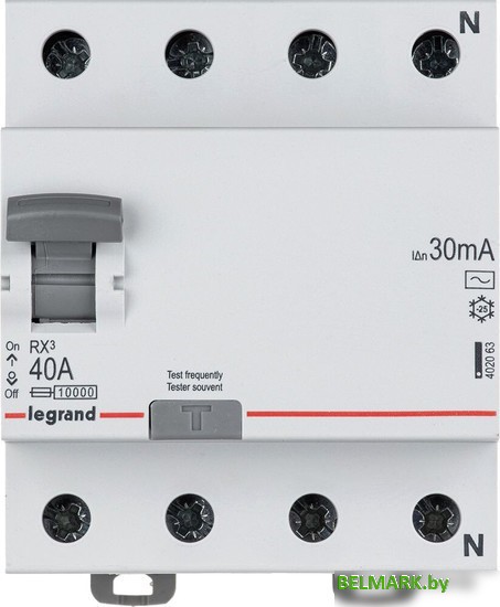 Устройство защитного отключения Legrand RХ3 4P 40A 30mA 10kA 4M тип АС 402063 - фото