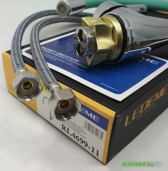 Смеситель Ledeme L4699-11 (хром/бирюзовый) - фото2