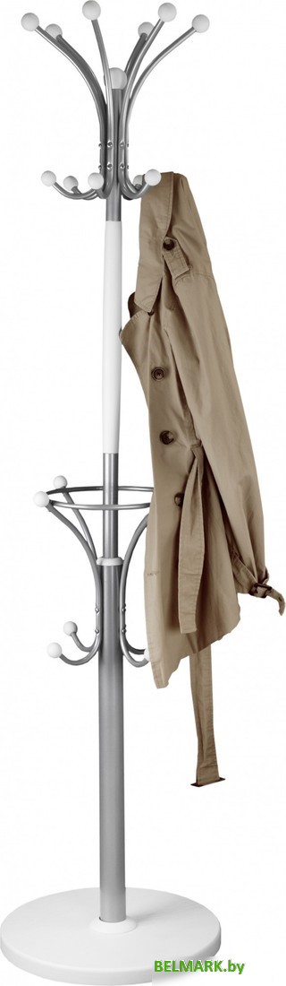 Вешалка для одежды Мебелик Д 2 (металлик/белый) - фото2