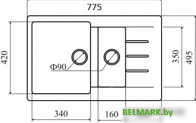 Кухонная мойка Zigmund & Shtain Rechteck 775.2 (молодое шампанское) - фото2