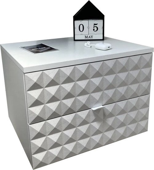 Тумба Shtabe Simple 7002 эко (травертин/белый) - фото