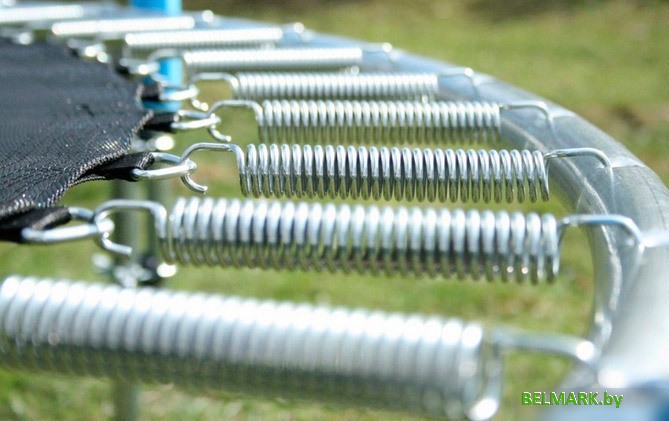 Батут Atlas Sport 374 см - 12ft Basic (с лестницей, внешняя сетка, синий) - фото2