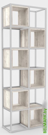 Стеллаж Hype Mebel Грос-2 70x175 (белый/древесина белая) - фото