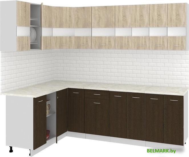Угловая кухня Кортекс-мебель Корнелия Экстра 1.5x2.5м (дуб сонома/венге/марсель) - фото