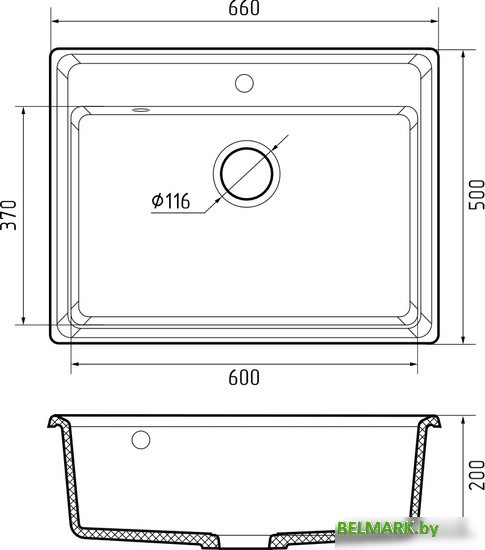Кухонная мойка GranFest GF-LV-660 (кашемир) - фото2