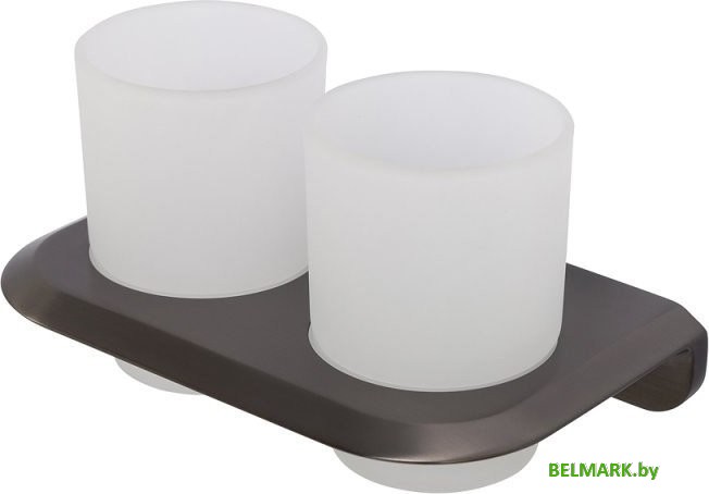 Набор стаканов для зубной щетки и пасты Cezares LINER-TUMDS-GM (оружейная сталь) - фото