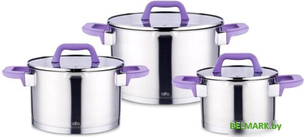 Набор кастрюль Lara Лаванда LR02-126 - фото
