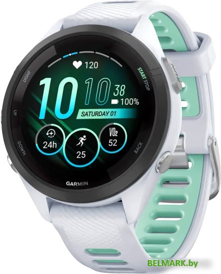 Умные часы Garmin Forerunner 265S (белый камень/нео-тропик) - фото