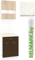 Готовая кухня Кортекс-мебель Корнелия Экстра 60р1ш2д (дуб сонома/венге/королевский опал) - фото