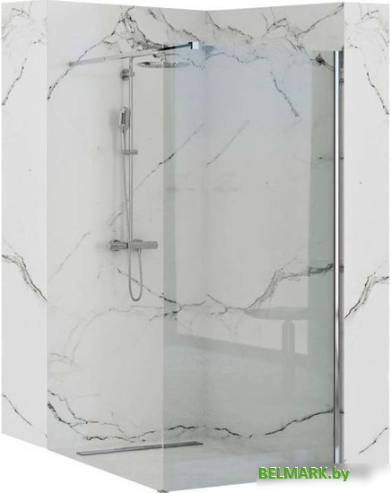 Душевая стенка Rea Aero N 90 (хром/прозрачное стекло) - фото