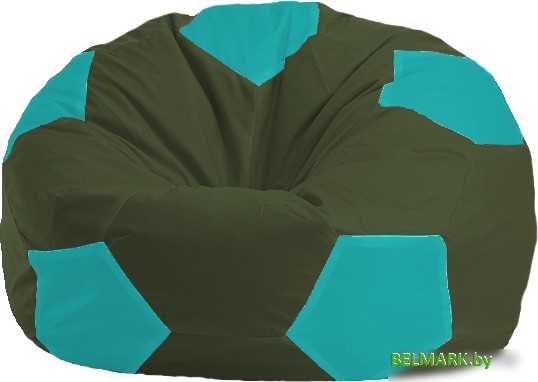Кресло-мешок Flagman Мяч Стандарт М1.1-58 (темно-оливковый/бирюзовый) - фото