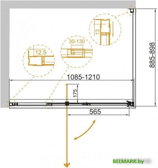 Душевой уголок Cezares VARIANTE-AH-1-110/120-90-C-Cr - фото2