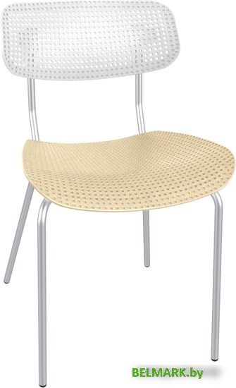 Стул Sheffilton SHT-S85М (белый/бежевый/хром лак) - фото