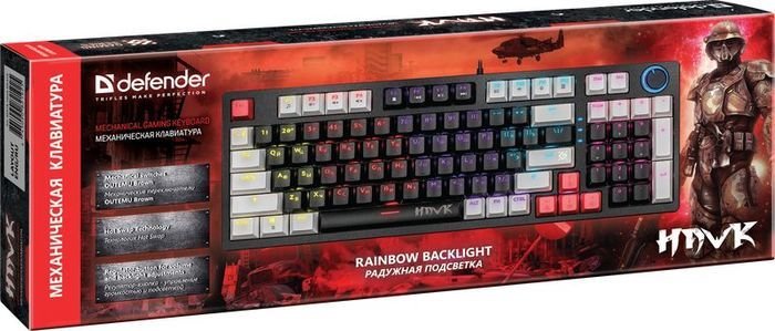 Клавиатура Defender Hawk GK-418 (черный, Outemu Brown) - фото2