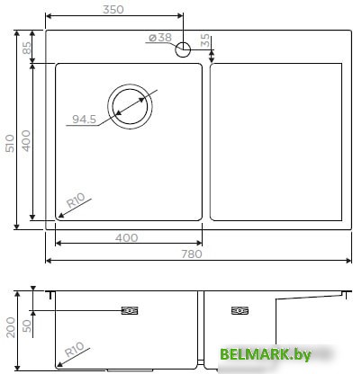 Кухонная мойка Omoikiri Akisame 78 LG-L - фото2