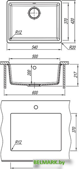 Кухонная мойка Florentina Вега 500 (грей) - фото2