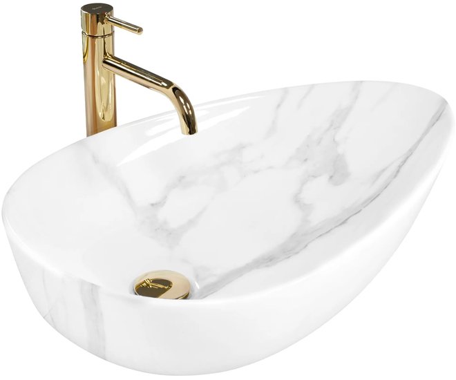 Умывальник Rea Greta 65 Bianco Shiny REA-U6501 - фото