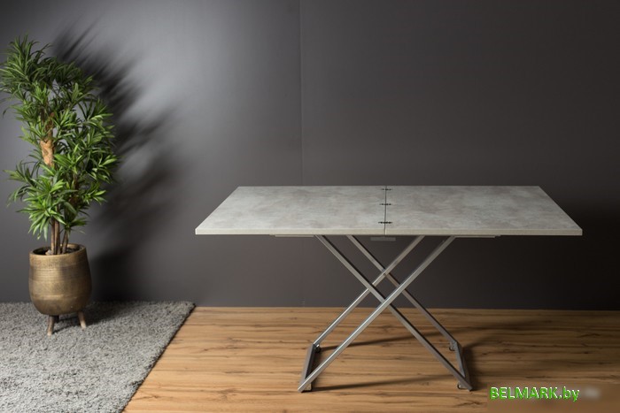 Стол-трансформер Levmar Compact D51/S59 (бетон/нержавеющая сталь) - фото2