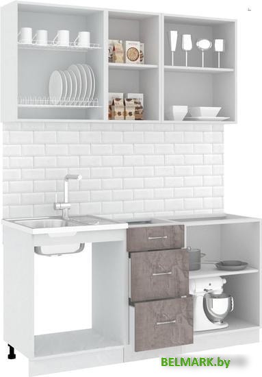 Кухня Кортекс-мебель Корнелия Лира 1.6 без столешницы (капучино/оникс) - фото2