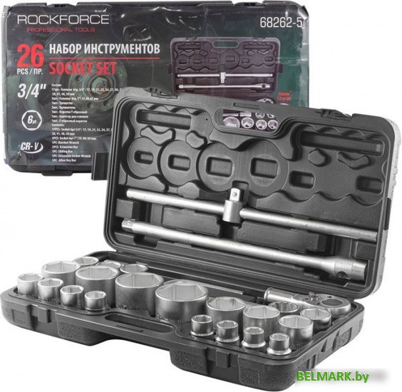 Набор трещотка с головками RockForce RF-68262-5 (26 предметов) - фото