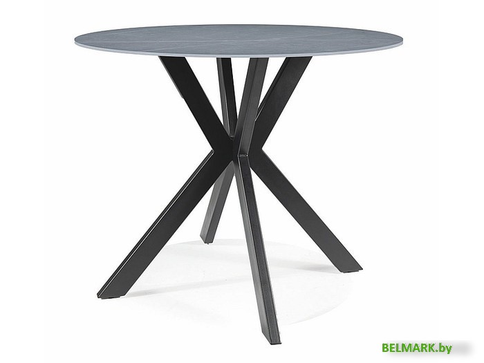 Кухонный стол Signal TALIA 90 (эффект серого мрамора/черный) - фото