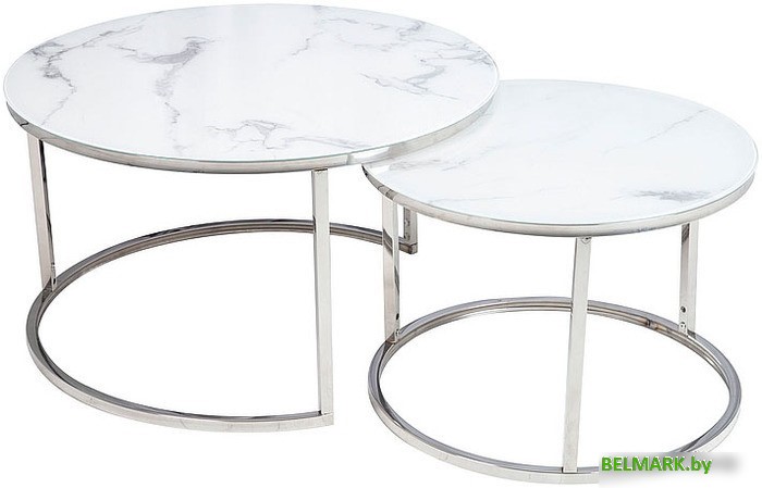Журнальный столик Signal Atlanta B (белый мрамор/хром) - фото
