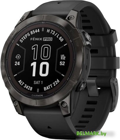 Умные часы Garmin Fenix 7 Pro Sapphire Solar (карбоново-серый титан/черный) - фото