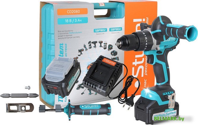 Дрель-шуруповерт Sturm CD2080 (с 2-мя АКБ, кейс) - фото